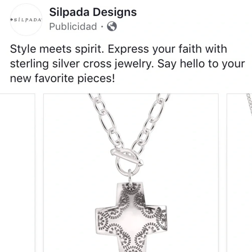 Silpada cross sterling silver necklace - Picture 2 of 2
